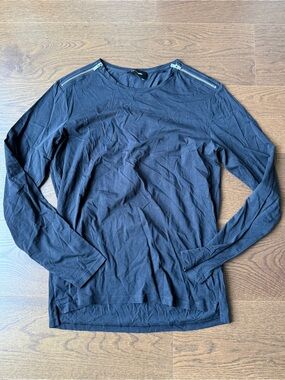 The Kooples Black Long-Sleeve Crewneck Shirt with Shoulder Zippers